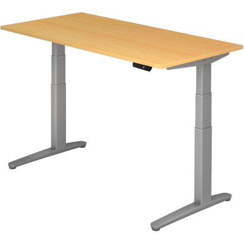 Hammerbacher, Hammerbacher Elektrisch höhenverstellbarer Schreibtisch, mit Memoryschalter, C-Fuss, BxT 1.600 x 800 mm, Buche