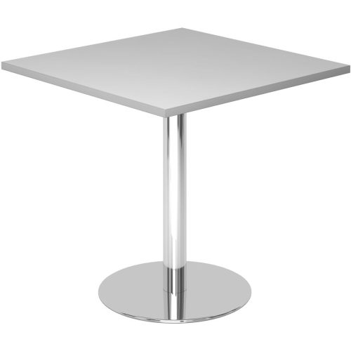 Besprechungstisch Office Grau Holz 80 cm - Farbe: Chrom/grau - Material: Holzwerkstoff - Besprechungstisch