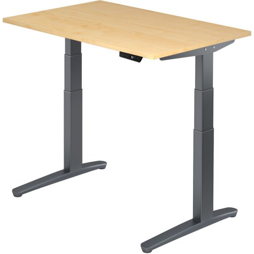Hammerbacher, Hammerbacher Sitz-Stehschreibtisch XBHM Ahorn Graphit 1.200 x 800 x 720 mm