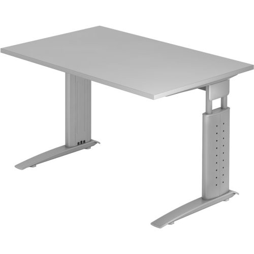 Hammerbacher, Hammerbacher Schreibtisch US12 Grau, Silber 1.200 x 800 x 680 x 680 - 860 mm