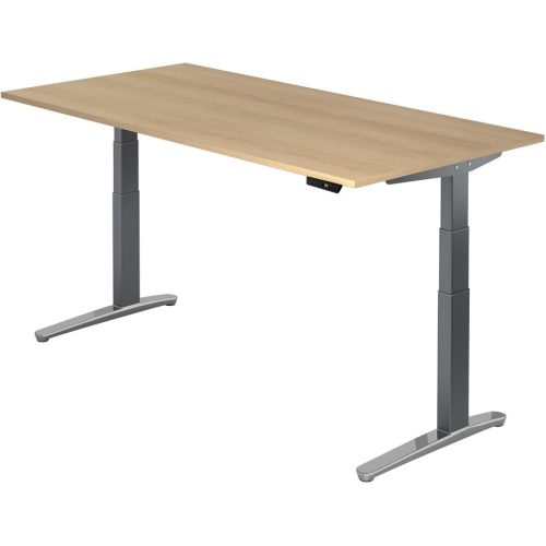 Schreibtisch Office Braun Holz 200 cm - Farbe: Eiche Dekor - Material: Holzwerkstoff - Schreibtisch