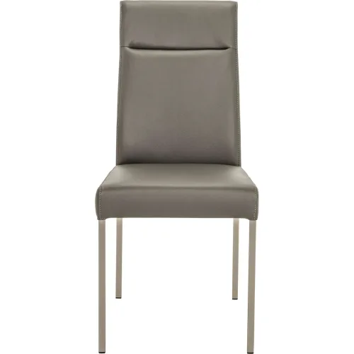 LIVIQUE, Stuhl Nina Grau Leder 45.5 cm - Stuhl