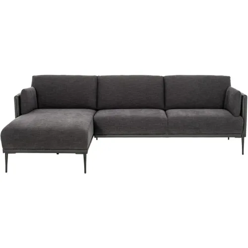 Ecksofa Richard Schwarz/Grau Stoff - Ecksofa
