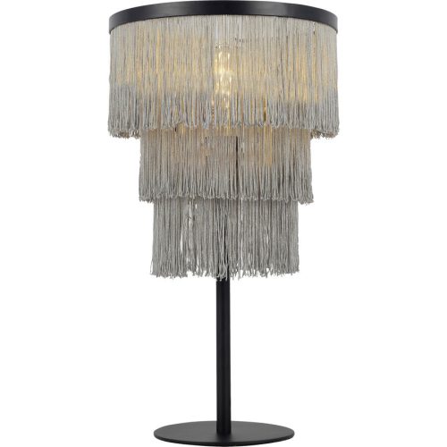 Tischlampe Charente Grau/Schwarz Metall 25 cm 45 cm - Farbe: Grau, Schwarz - Tischlampe