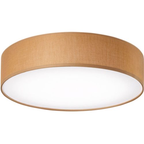 Deckenlampe Noah Braun Metall/Stoff 60 cm 16 cm - LED - Lichtfarbe: Neutralweiss - Material: Metall/ Stoff - Deckenlampe- LED Energiesparlampe