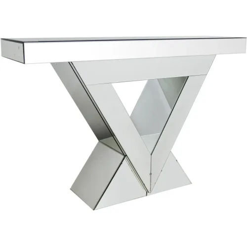 LIVIQUE, Konsole Roy Silber Glas/MDF 120 cm - Farbe: Spiegelglas - Material: MDF/Spiegelglas - Konsole