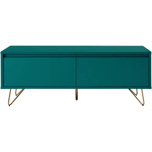 LIVIQUE, Lowboard Astrix Blau/Gold MDF/Metall 120 cm 45 cm 40 cm - Lowboard