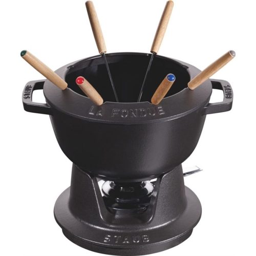 staub, staub - Fondue Set schwarz m. 2 Griffen, 20cm