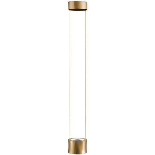 Designer-Pendellampe Bankamp Impulse gold 1-flammig - Farbe: Blattgoldoptik mit schwarz abgesetzt - LED - Lichtfarbe: Extra warmweiss - Material:
