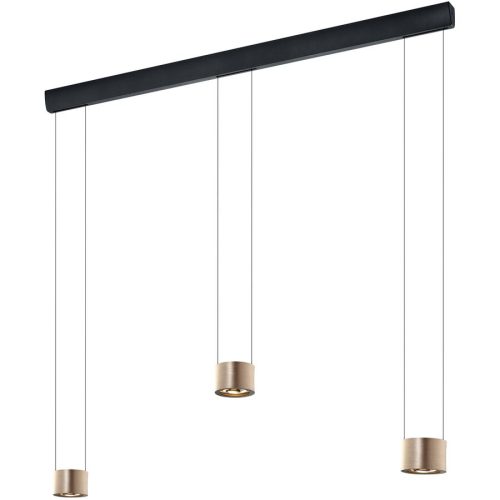 Designer-Pendellampe Bankamp Impulse Roségold 3-flammig - Farbe: Rose/Gold eloxiert - LED - Lichtfarbe: Extra warmweiss - Material: Metall -