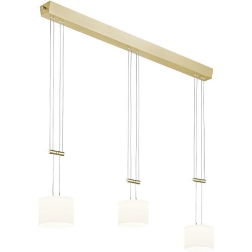 Designer-Pendellampe Bankamp Grazia Messing matt 3-flammig dimmbar - LED - Lichtfarbe: Extra warmweiss - Material: Glas - Designer-Pendellampe- LED