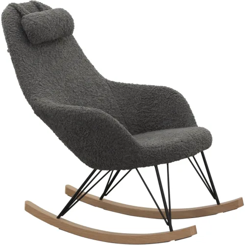 LIVIQUE, Schaukelstuhl Teddy II Grau Stoff 67 cm - Schaukelstuhl