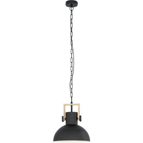 Eglo Pendellampe Lubenham Schwarz Stahl/Holz 110 cm - Material: Holz/Stahl - Pendellampe