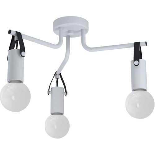 Eglo Deckenlampe Apricale Grau/Schwarz Leder/Metall 24 cm - Material: Metall/Leder - Deckenlampe