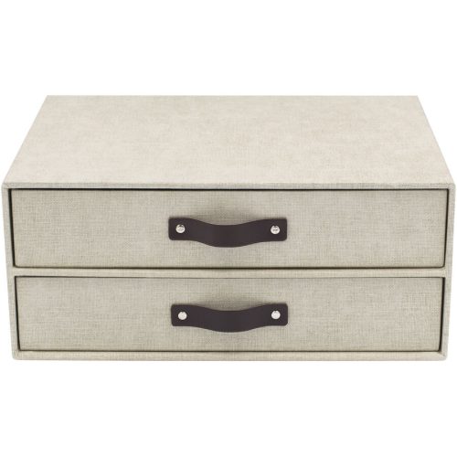 Bigso, BIRGER Schubladenbox 2 Fächer - Linnen Canvas