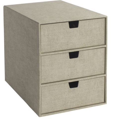 Bigso, INGRID Schubladenbox 3 Fächer - Linnen Canvas