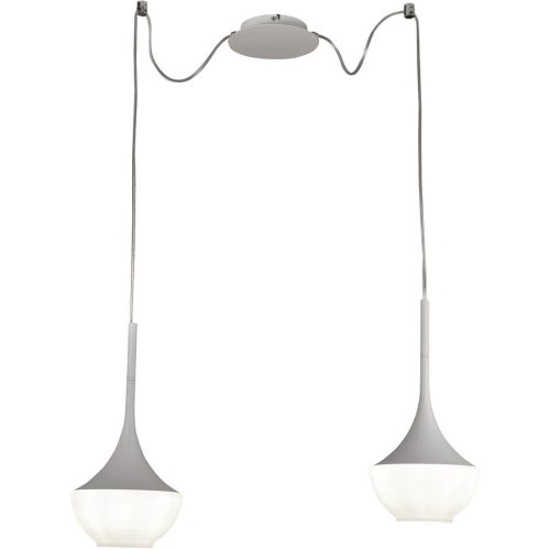 Pendellampe Lindita Weiss Glas/Metall 70 cm 35 cm - Material: Metall/Glas - Pendellampe