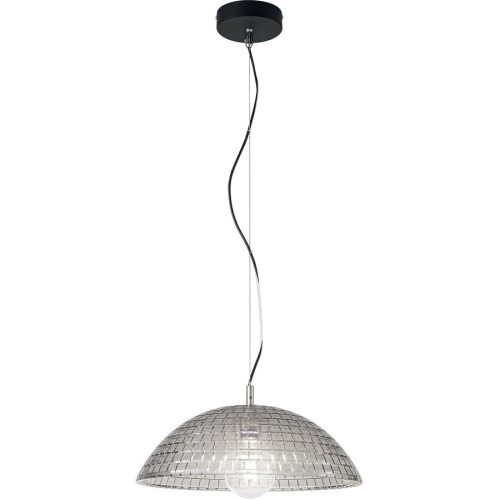 Pendellampe Astona Grau Glas/Metall 14.5 cm Höhenverstellbar (manuell) - Material: Metall/Glas - Pendellampe
