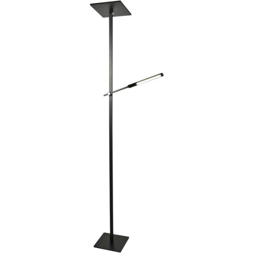 Stehlampe Tiamo Schwarz Aluminium 46 cm 188 cm - LED - Lichtfarbe: Warmweiss - Stehlampe- LED Energiesparlampe