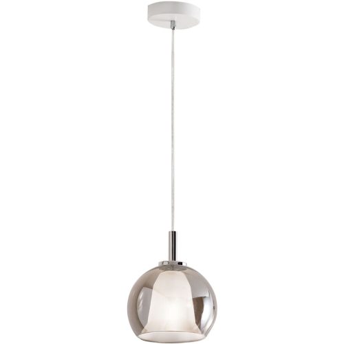 Pendellampe Aby Grau Glas/Metall 26 cm Höhenverstellbar (manuell) - Material: Metall/Glas - Pendellampe
