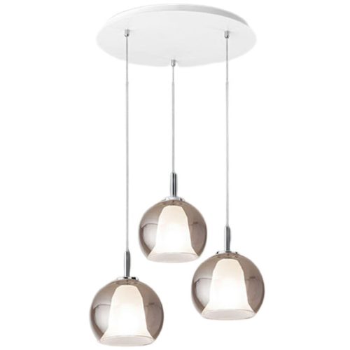Pendellampe Aby Grau Glas/Metall 26 cm Höhenverstellbar (manuell) - Material: Metall/Glas - Pendellampe
