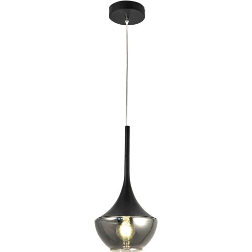 Pendellampe Lindita Schwarz Glas/Metall 40.3 cm Höhenverstellbar (manuell) - Material: Metall/Glas - Pendellampe