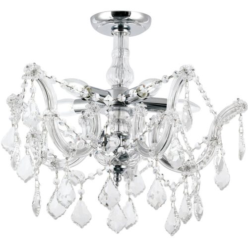 Briamond Deckenlampe Theresa Silber Stahl/Kristall 46 cm 42 cm - Material: Stahl/ K9 Kristall - Deckenlampe