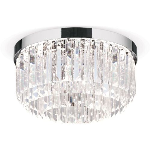 Briamond Deckenlampe Prism Grau Stahl/Kristall 35 cm 19 cm - Farbe: chrom - LED - Lichtfarbe: Warmweiss - Material: Stahl/Orion Kristall -