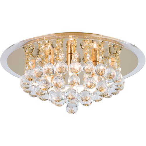 Briamond Deckenlampe Gloria Gold Stahl/Kristall 38 cm 15 cm - Material: Stahl/ K9 Kristall - Deckenlampe