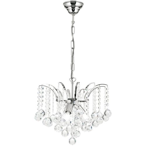 Briamond Pendellampe Sheraton Grau Kristall/Messing 42 cm 35 cm - Farbe: chrom - Material: Messing/Kristall - Pendellampe