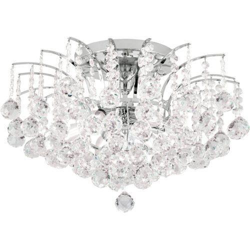 Briamond Deckenlampe Sheraton Grau Kristall/Messing 52 cm 36 cm - Farbe: chrom - Material: Messing/Kristall - Deckenlampe