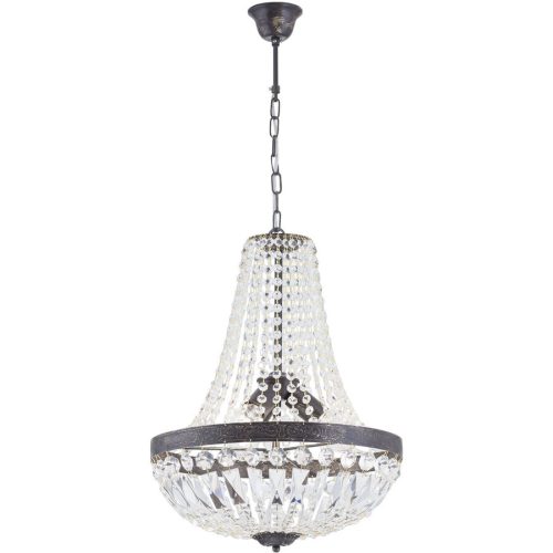 Briamond Pendellampe Arila Braun/Transparent Stahl/Kristall 40 cm 60 cm - Farbe: Antikbraun/Transparent - Pendellampe
