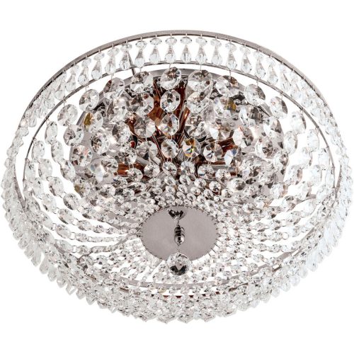 Briamond Deckenlampe Sheraton Grau Kristall/Messing 45 cm 20 cm - Farbe: chrom - Material: Messing/Kristall - Deckenlampe