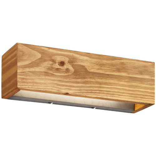 Wandlampe Nerko Braun Holz 37 cm 11 cm - Farbe: Holzfarben - LED - Lichtfarbe: Warmweiss - Wandlampe- LED Energiesparlampe
