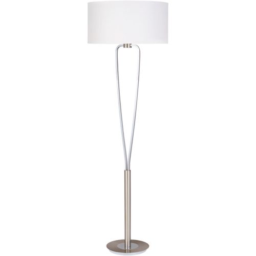 Stehlampe Zendra Grau Metall 50 cm 160 cm - Farbe: Nickel matt - Stehlampe