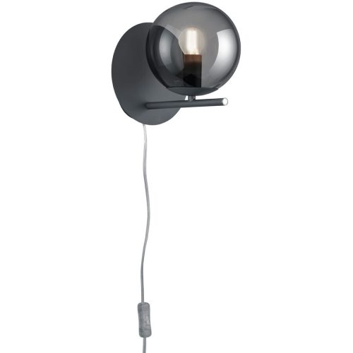 Wandlampe Reya Grau Metall 18 cm 20.6 cm - Farbe: anthrazit - Wandlampe