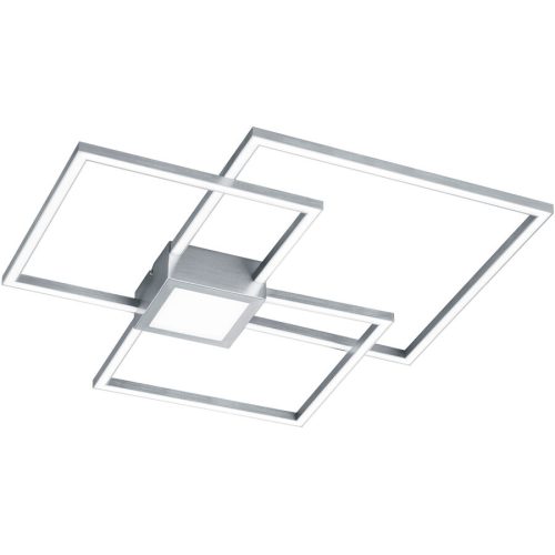 Deckenlampe Nermin Grau Metall 65.5 cm 6.5 cm - Farbe: Nickel matt - LED - Lichtfarbe: Warmweiss - Deckenlampe- LED Energiesparlampe