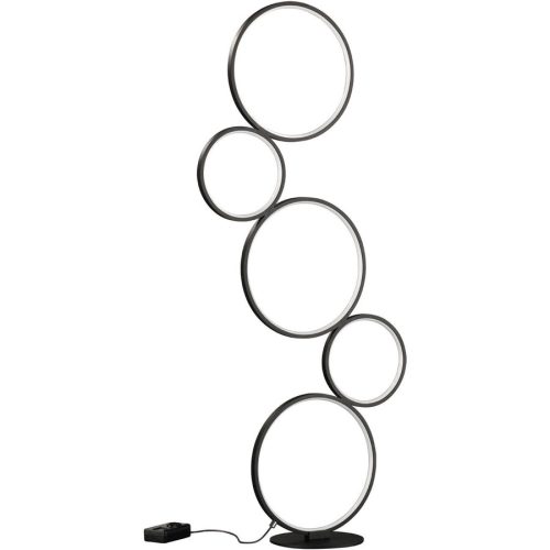 Stehlampe Albiana Weiss Metall 47 cm 115 cm - Farbe: schwarz matt - LED - Lichtfarbe: Warmweiss - Stehlampe- LED Energiesparlampe