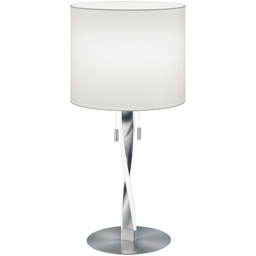 Tischlampe Sanin Grau Metall 30 cm 62 cm - Farbe: Nickel matt - Lichtfarbe: Warmweiss - Tischlampe