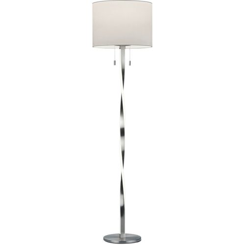 Stehlampe Sanin Grau Metall 40 cm 160.5 cm - Farbe: Nickel matt - Lichtfarbe: Warmweiss - Stehlampe