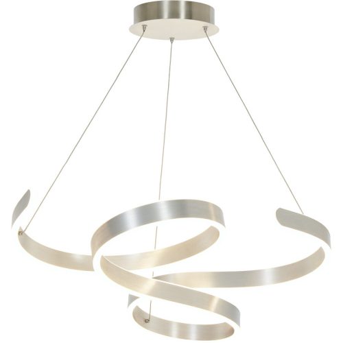 Pendellampe Favio Silber Aluminium 72 cm 150 cm - LED - Lichtfarbe: Warmweiss - Pendellampe- LED Energiesparlampe
