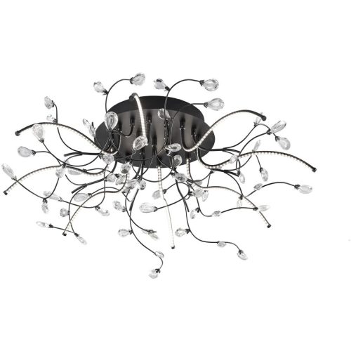 Deckenlampe Crystal Schwarz Glas/Metall 77 cm 31 cm - LED - Lichtfarbe: Warmweiss - Material: Metall/Glas - Deckenlampe- LED Energiesparlampe