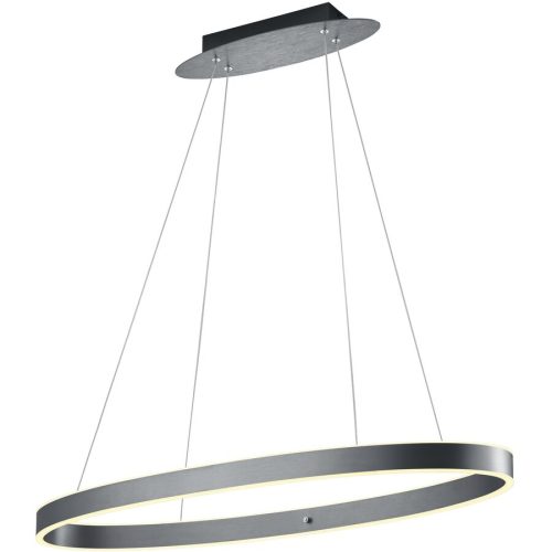 Pendellampe Delta Grau Metall 90 cm 150 cm - Farbe: anthrazit - LED - Lichtfarbe: Extra warmweiss - Pendellampe- LED Energiesparlampe