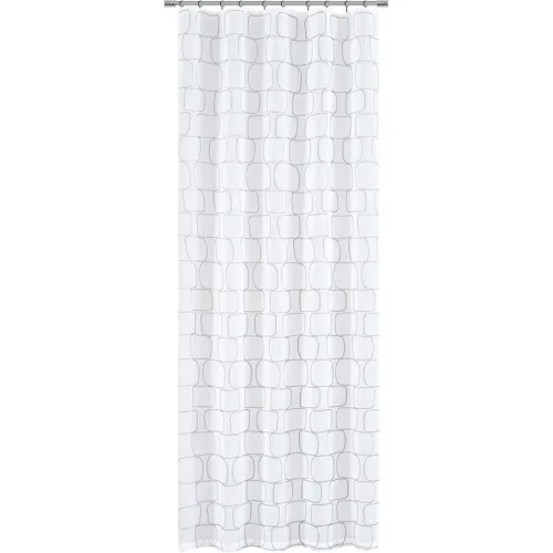 Vorhang Kim Grau/Weiss Polyester 135 cm - Farbe: weiss/grau - Vorhang
