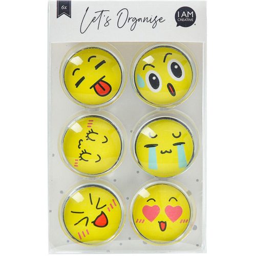 I am Creative, I AM CREATIVE Magnet Smiley Let`s Organize MAA4035.64 Glas, 30mm 6 St&uuml;ck