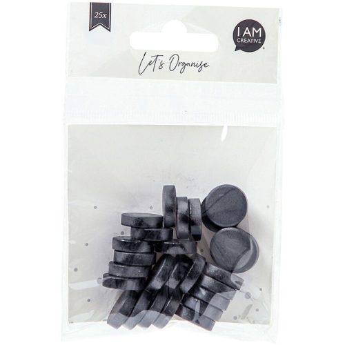 I am Creative, Magnete, 17x5 mm schwarz, 25 Stück