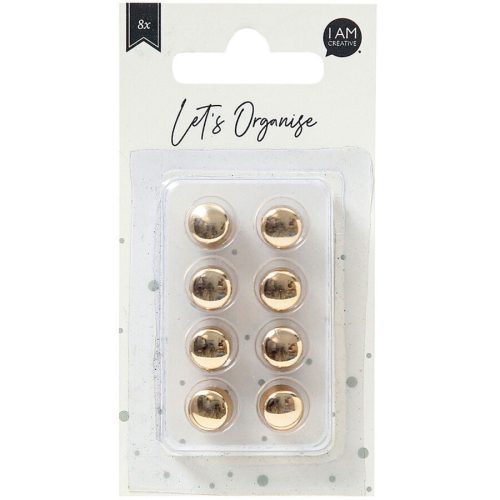 I am Creative, I AM CREATIVE Dekomagnet Let`s Organize MAA4035.39 gold, rund 8 St&uuml;ck