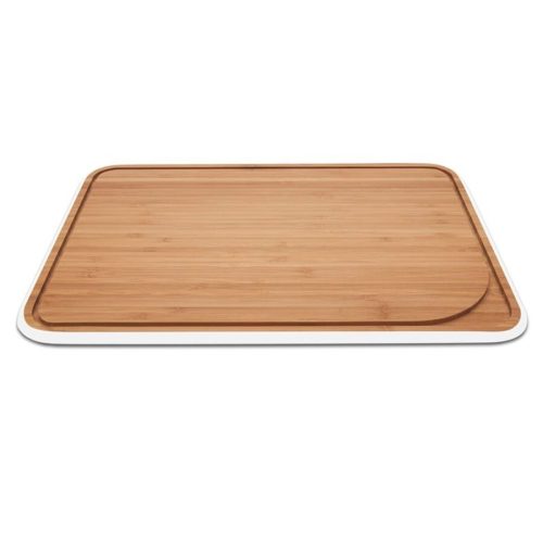 Diverse Schneidebrett Pebbly Weiss/Braun Bambus 25 cm 35 cm - Farbe: weiss/natur - Schneidebrett