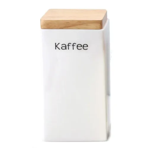 CONTINENTA, Keramik Vorratsdose quadr. mit Holzdeckel 1000ml