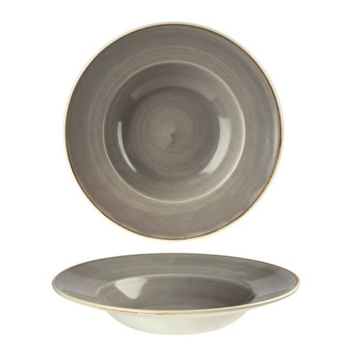Churchill, Churchill Teller tief Stonecast Peppercorn; 284 ml, 24x3.7 cm (ØxH); grau/braun; rund; 12 Stück / Pack